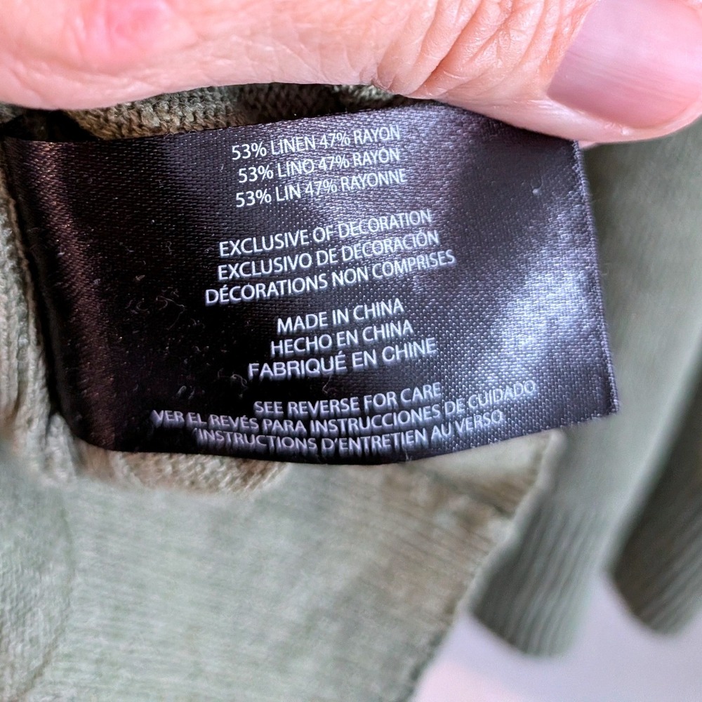 Banana Republic Womens XL Green Linen Rayon Short Sleeve Knit Sweater 1859461 - Picture 4 of 8